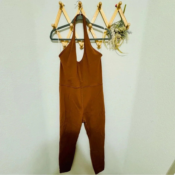 Wilfred Free Brown Caramel LOOK Halter Top Athletic Jumpsuit L - Picture 5 of 8